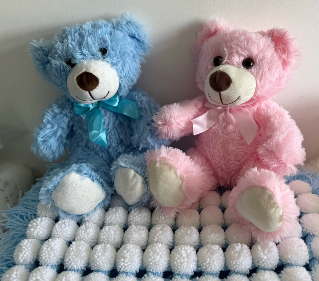 Colorful Bow Tie Teddy Bear Plush – 35cm Soft Hugging Companion