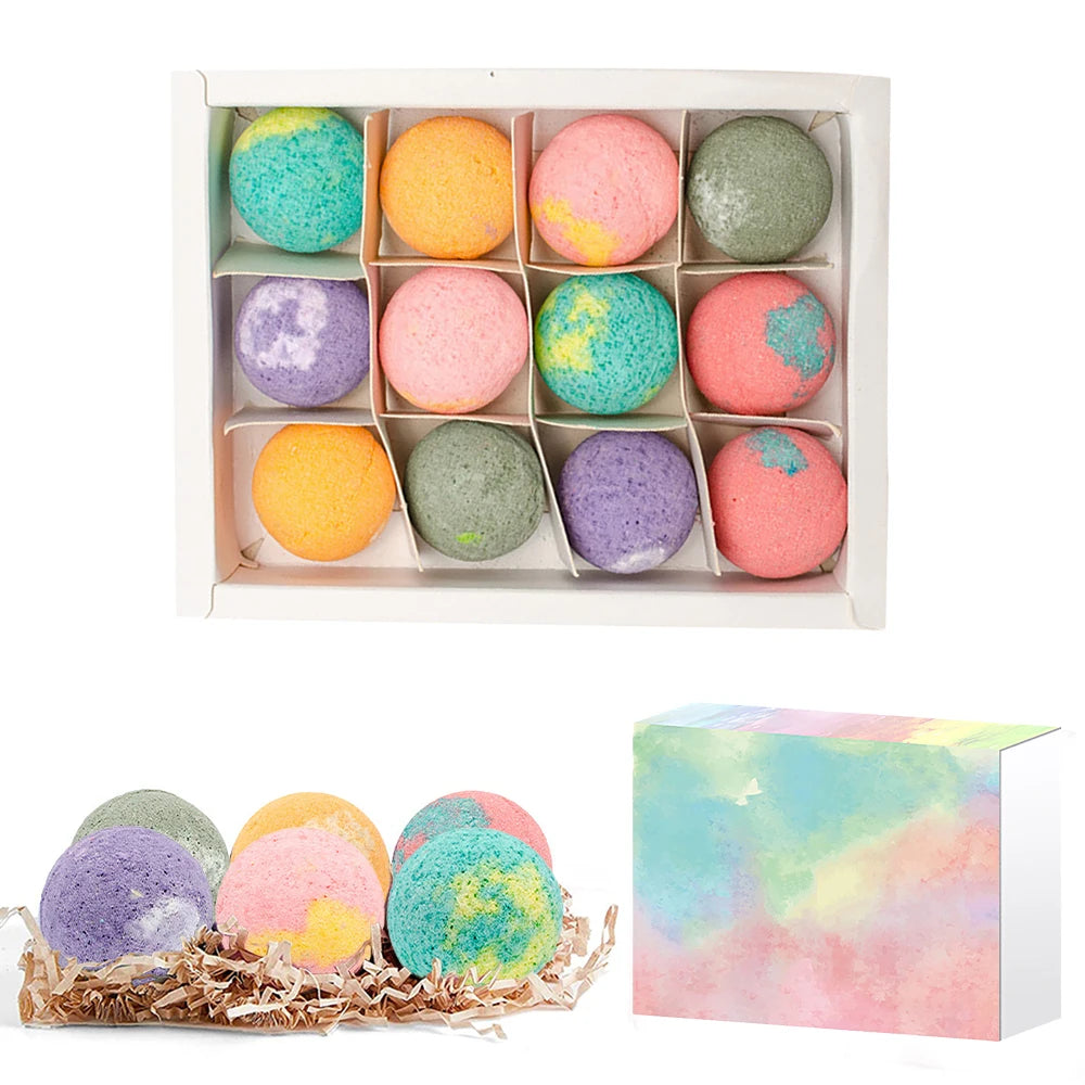 12pcs Organic Mini Bath Bombs Gift Set