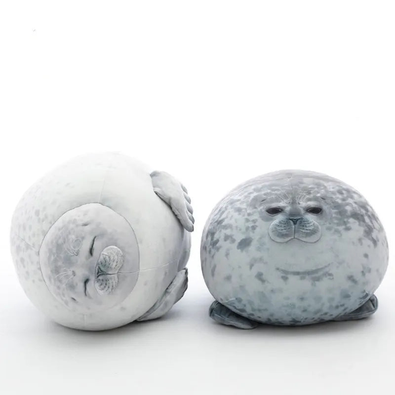 Angry Blob Seal Plush Pillow – Cute 3D Chubby Sea Lion Stuffed Toy