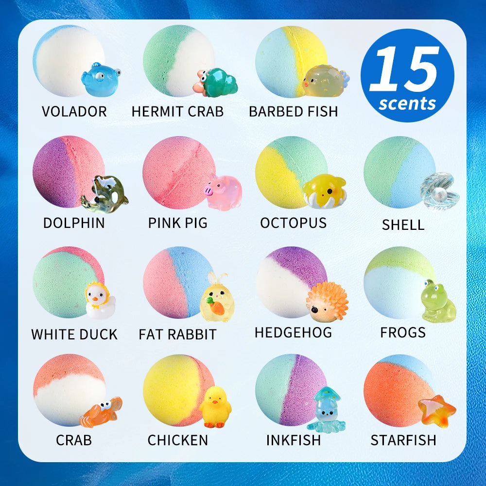 15-Pack Kids Surprise Bath Bombs Gift Set