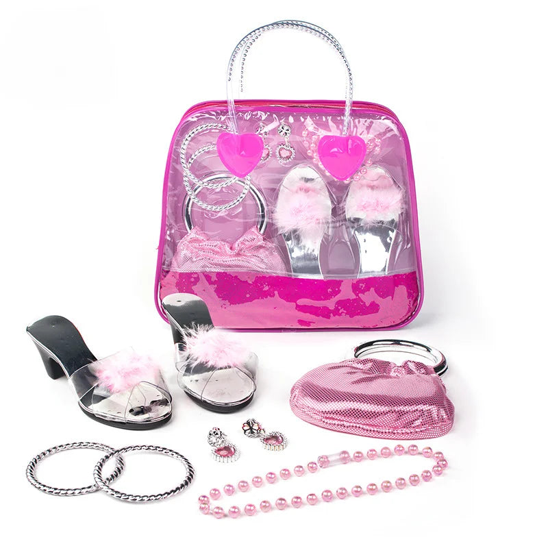 Princess Jewelry Play Set – Crystal Shoes, Necklace, Crown & More