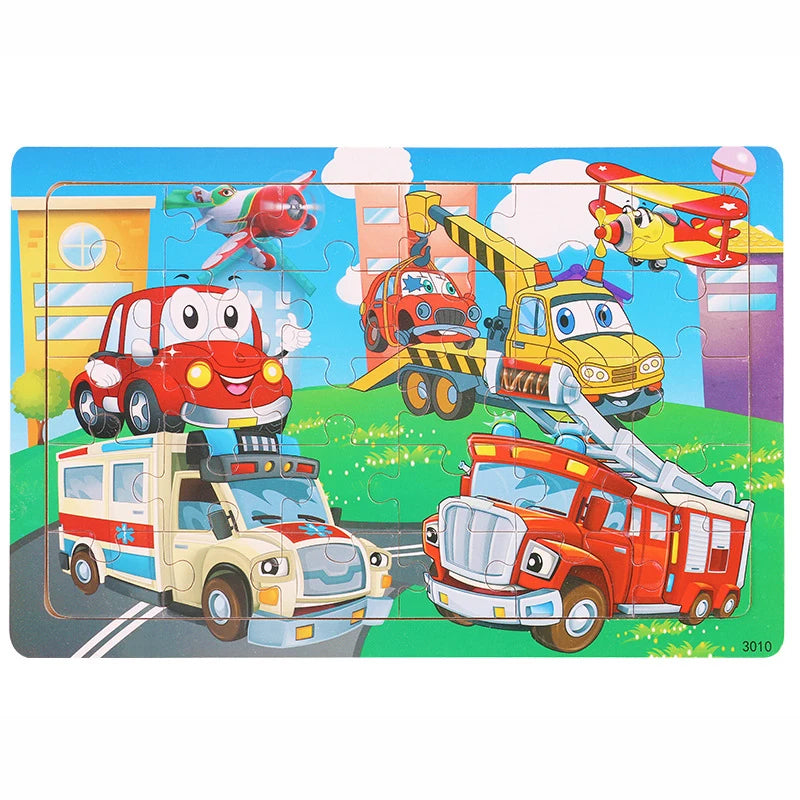 Cartoon Animal & Vehicle Puzzle