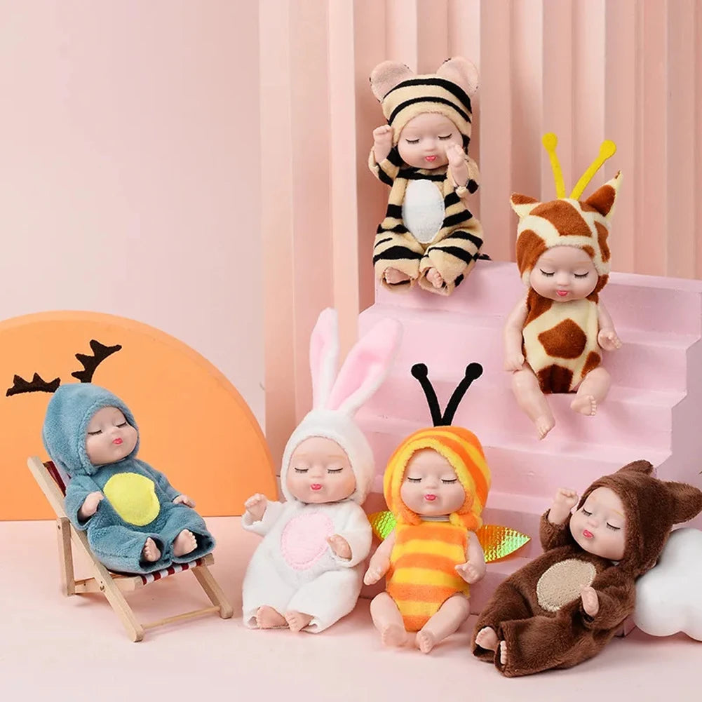 6Pcs Reborn Doll Kit – Mini Sleeping Princess Baby Dolls with Accessories