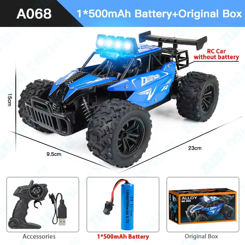 ZWN 1:16 High-Speed RC Car – 20KM/H Off-Road Climbing Vehicle with LED Lights