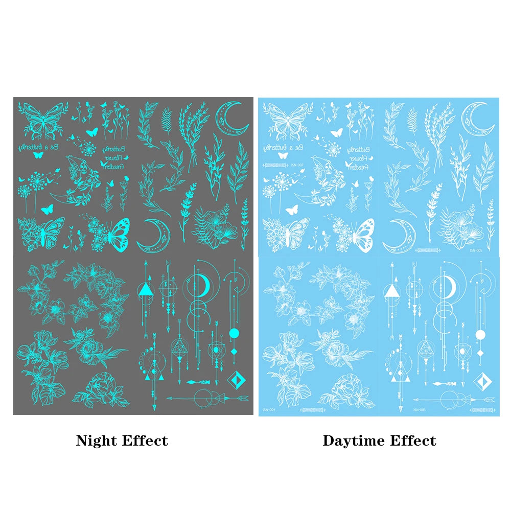 Luminous Geometric Tattoo Stickers (4Pc)