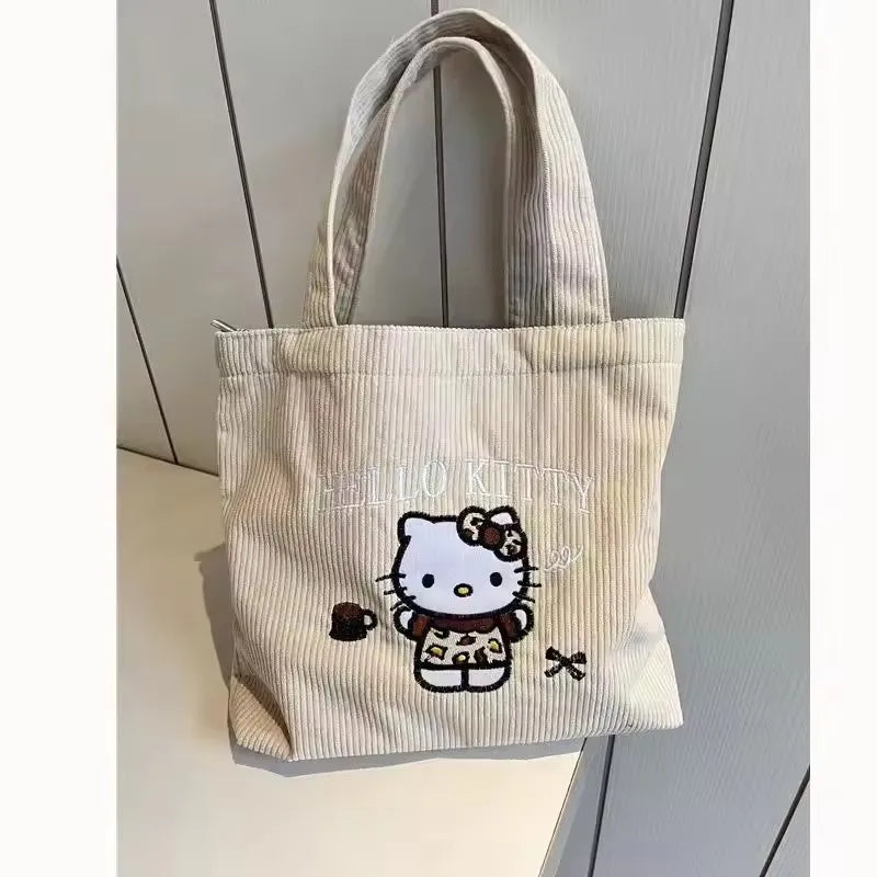 Cute Hello Kitty Corduroy Shoulder Bag