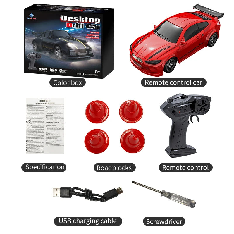 2026 KF20 1:64 Drift RC Car – Mini Four-Wheel Remote-Controlled Racing Car
