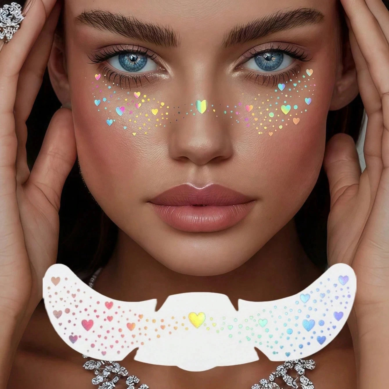 ✨ Glitter Freckles Holographic Temporary Tattoo Stickers (1/6 Sheets)