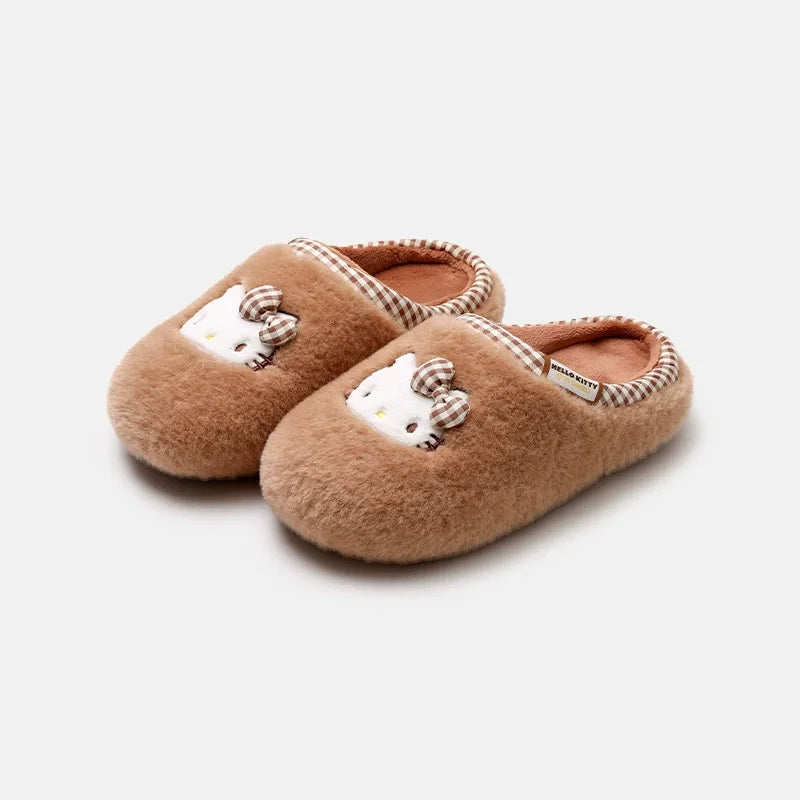 Cozy Hello Kitty Plush Home Slippers