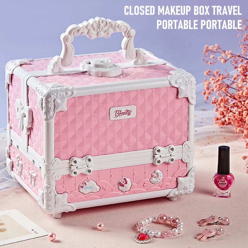 Kids Makeup Kit for Little Girls – 49-Piece Washable Makeup Set with Cosmetic Case