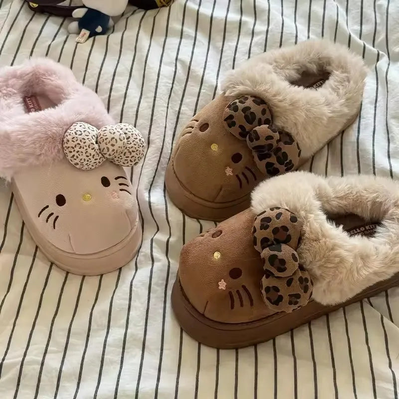 Cozy Hello Kitty Plush Home Slippers