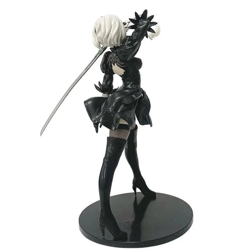 18CM Yorha 2B Anime Figure – Black & White PVC Collectible Model