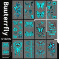 Luminous Butterfly Temporary Tattoo Stickers (12 Sheets)