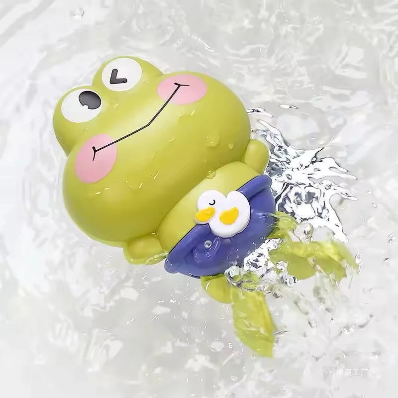 Wind-Up Swimming Frog Bath Toy (1Pc)