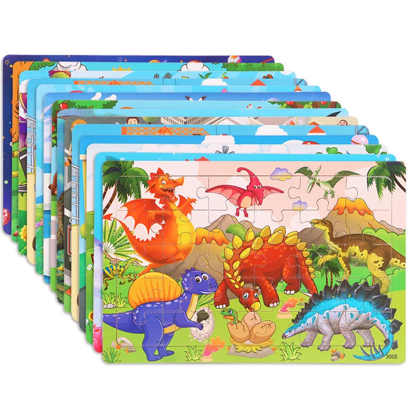 Cartoon Animal & Vehicle Puzzle