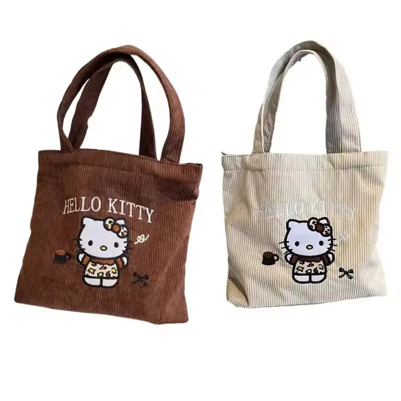 Cute Hello Kitty Corduroy Shoulder Bag