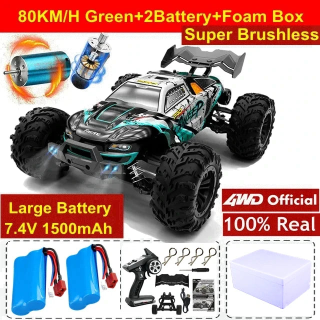 4WD 1:16 High-Speed RC Off-Road Drift Racing Truck – Brushless & Brushed Options