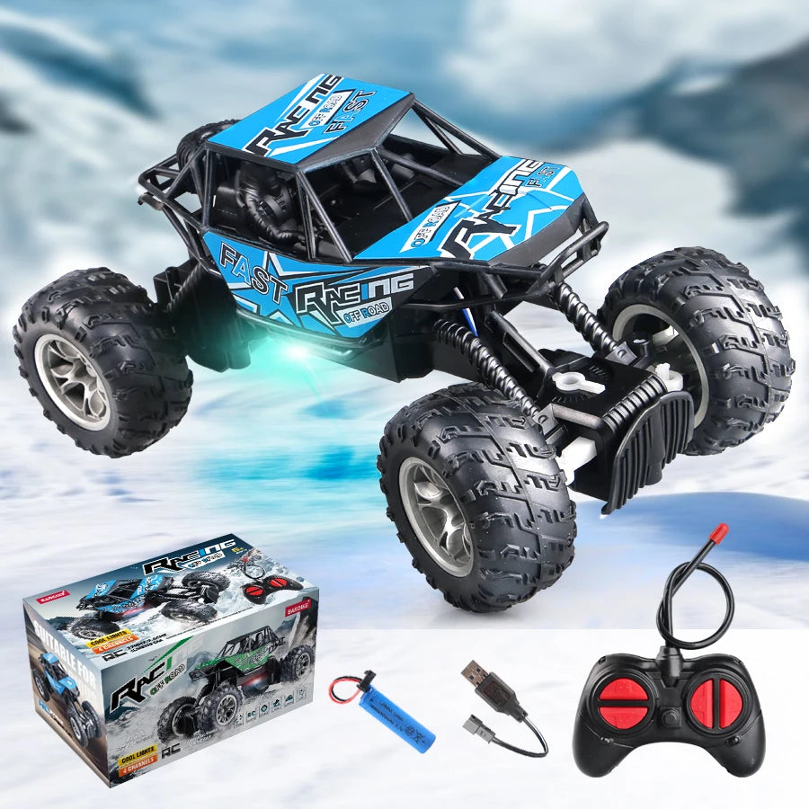 4-Way RC Off-Road Climbing Car – Remote Control Truck with LED Lights