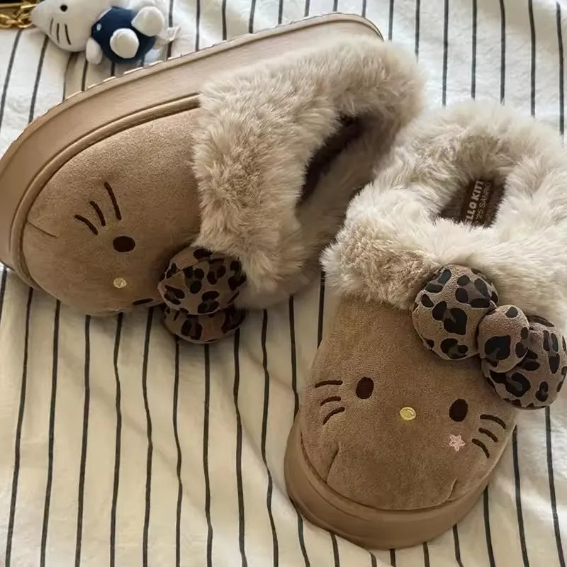 Cozy Hello Kitty Plush Home Slippers