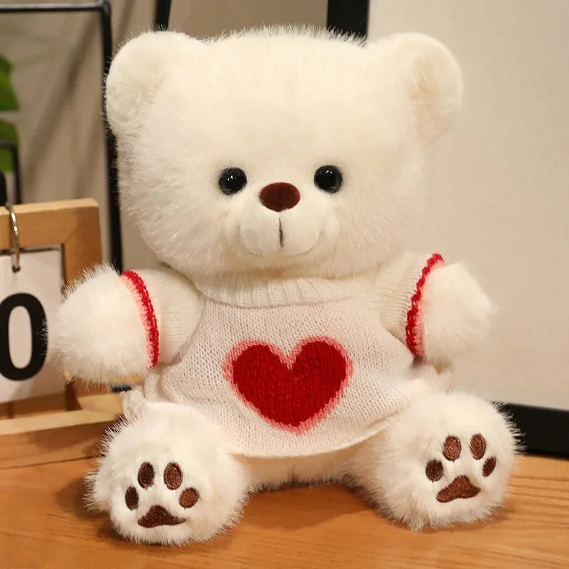 Heart Sweater Teddy Bear Plush – 20cm Adorable Cuddle Companion