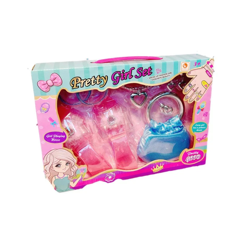 Princess Jewelry Play Set – Crystal Shoes, Necklace, Crown & More