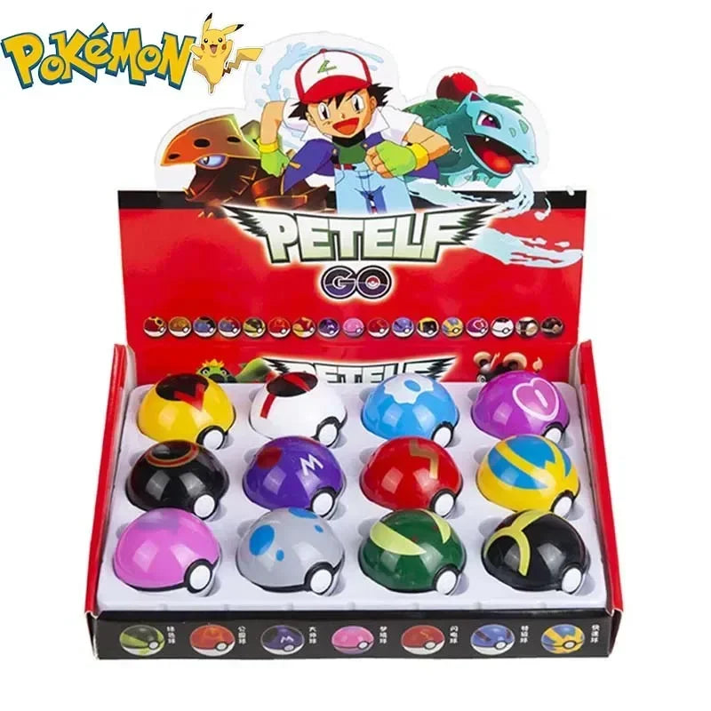 12-Piece Pokémon PVC Figure Set – Pikachu, Charmander & Pokéball Toys