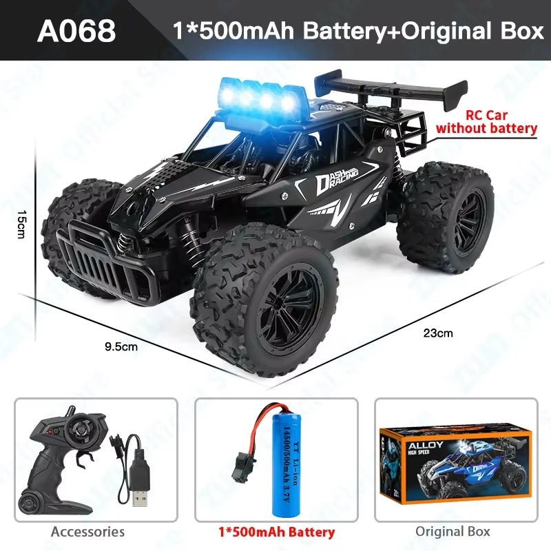 ZWN 1:16 High-Speed RC Car – 20KM/H Off-Road Climbing Vehicle with LED Lights