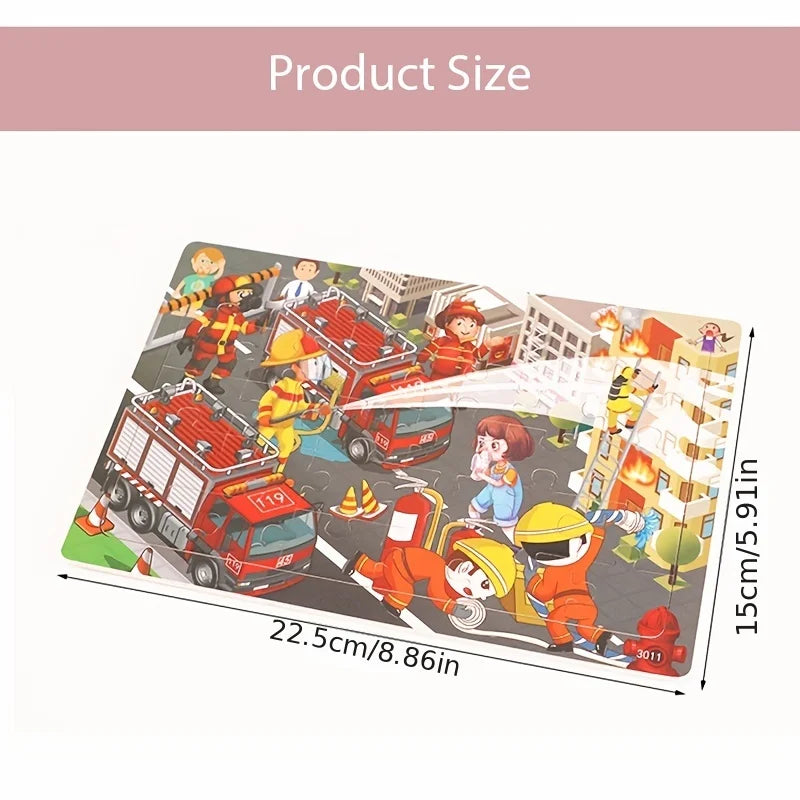 Cartoon Animal & Vehicle Puzzle