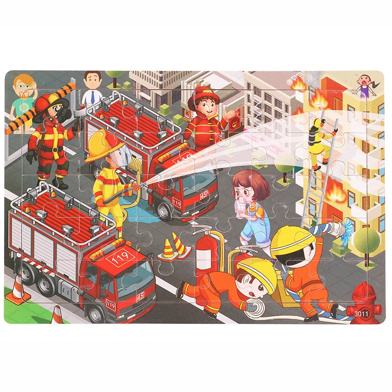 Cartoon Animal & Vehicle Puzzle