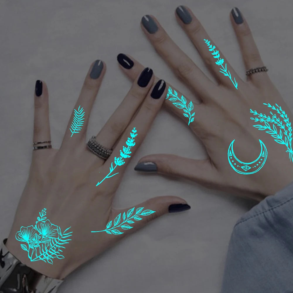 Luminous Geometric Tattoo Stickers (4Pc)
