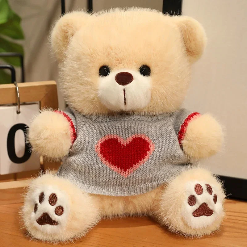 Heart Sweater Teddy Bear Plush – 20cm Adorable Cuddle Companion