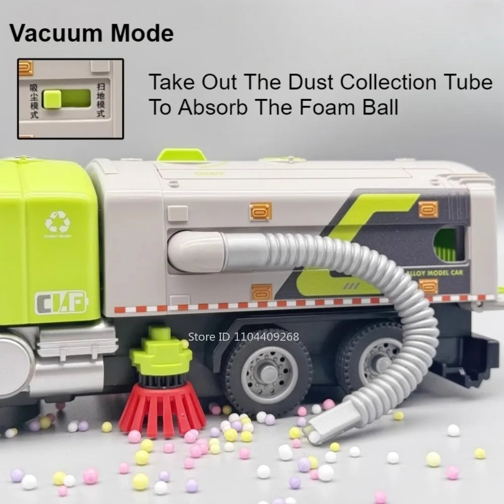 1:50 Electric Garbage Truck Model – Alloy Diecast Engineering Vehicle with Light & Sound