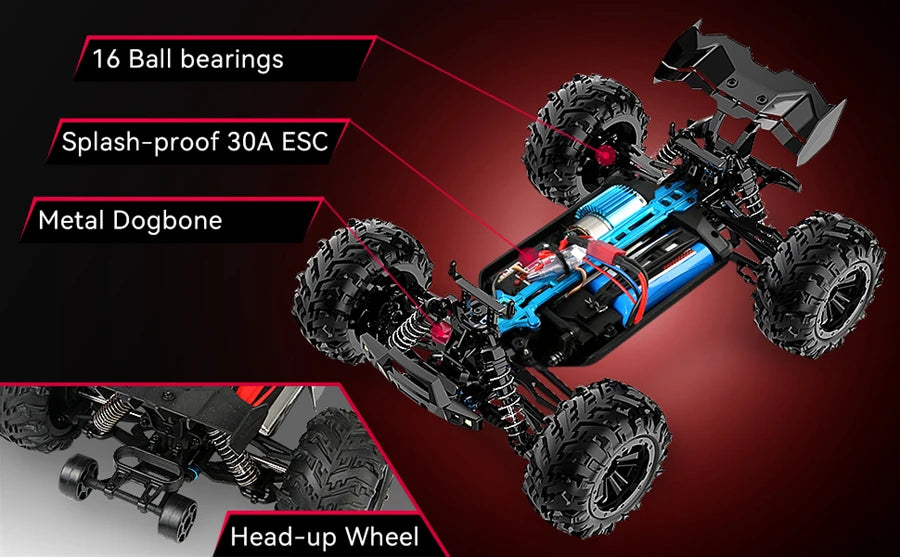 4WD 1:16 High-Speed RC Off-Road Drift Racing Truck – Brushless & Brushed Options