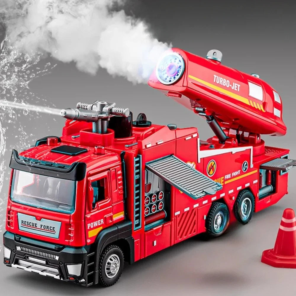 1:32 Fire Truck Model – Water Spray Ladder Truck with Sound & Light