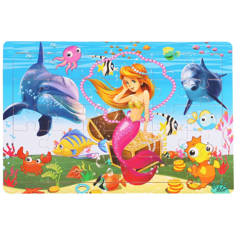 Cartoon Animal & Vehicle Puzzle