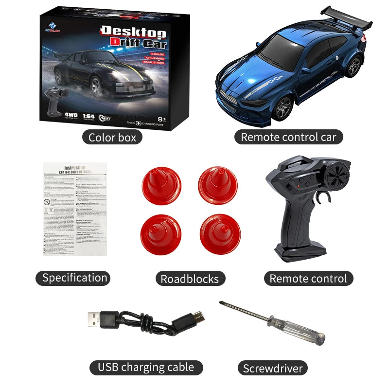 2026 KF20 1:64 Drift RC Car – Mini Four-Wheel Remote-Controlled Racing Car
