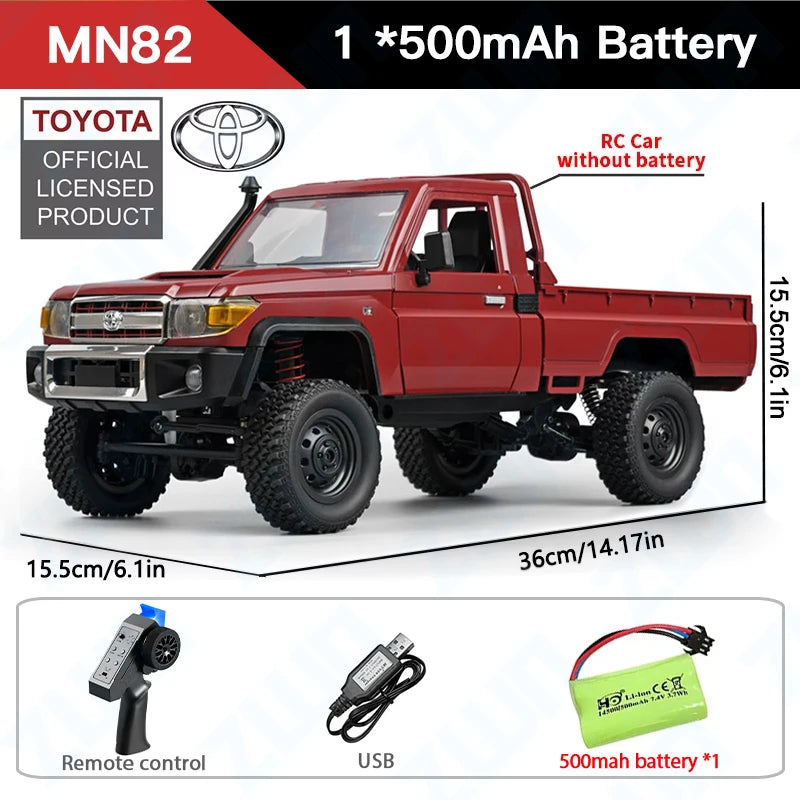 ZWN MN82 1:12 Retro RC Car – 4WD Pickup Truck with LED Lights