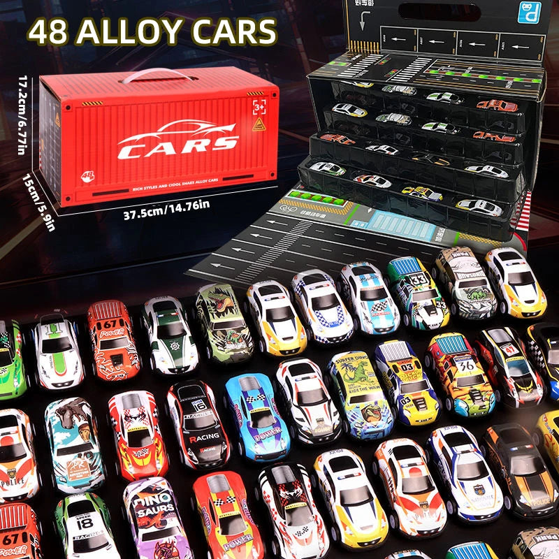 48-Piece Alloy Car Set – Classic Mini Racing Cars for Kids