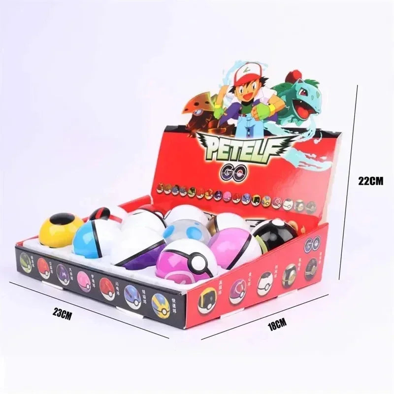 12-Piece Pokémon PVC Figure Set – Pikachu, Charmander & Pokéball Toys