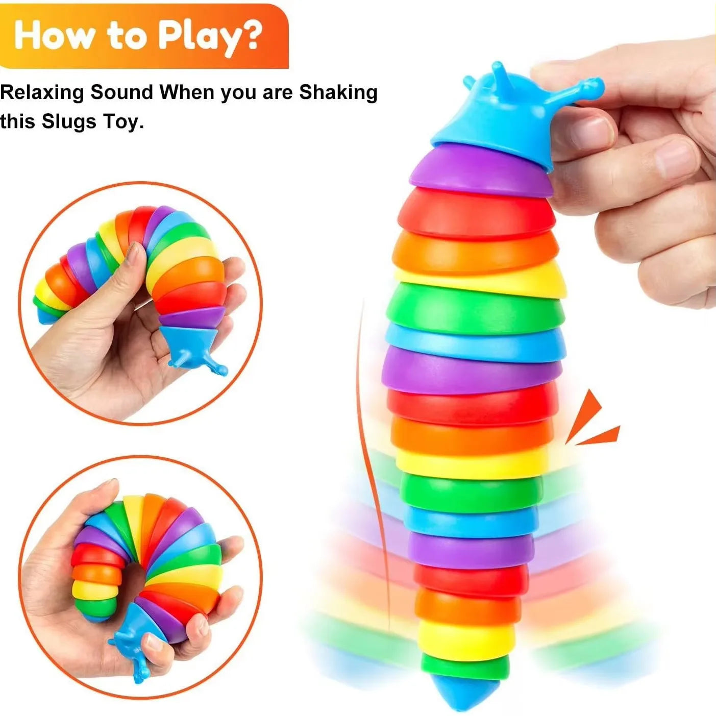 Colorful Slug Stress Toy