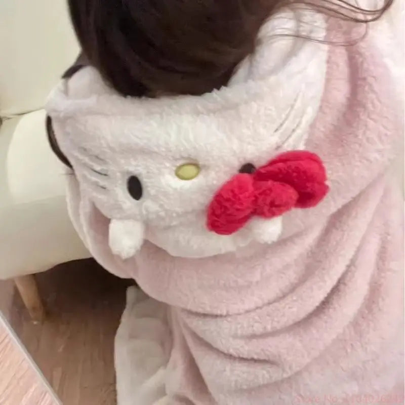 Hello Kitty Coral Velvet Bathrobe