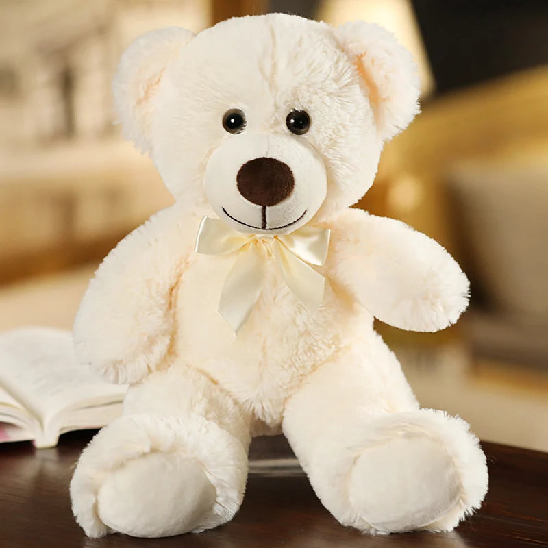 Colorful Bow Tie Teddy Bear Plush – 35cm Soft Hugging Companion