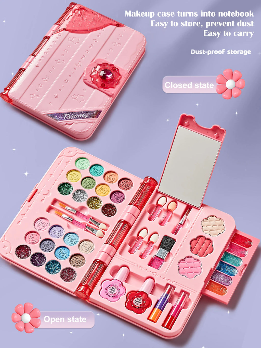 Kids Makeup Kit for Girls – Washable Play Makeup & Beauty Dress-Up Set