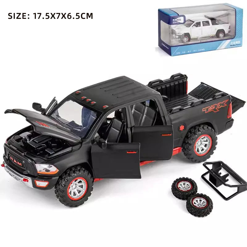 1:32 RAM Pickup Truck Alloy Model – Sound, Light & Pull-Back Action Toy for Kids