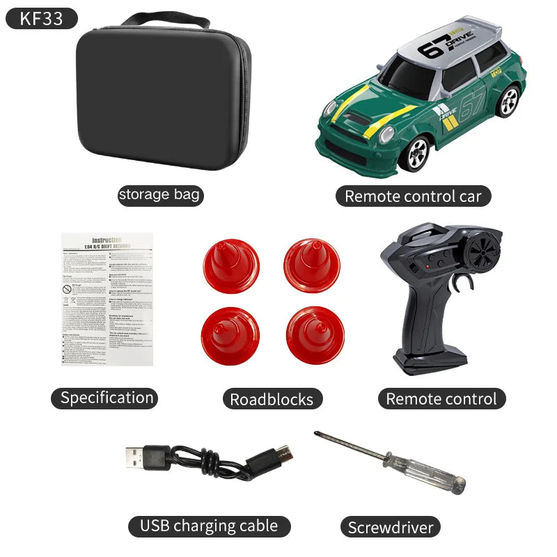 2026 KF20 1:64 Drift RC Car – Mini Four-Wheel Remote-Controlled Racing Car