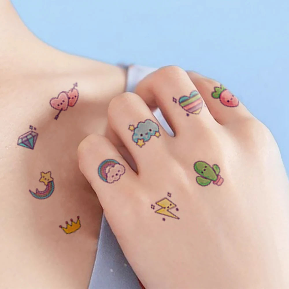 Colorful Mini Temporary Tattoo Stickers (30Pc)
