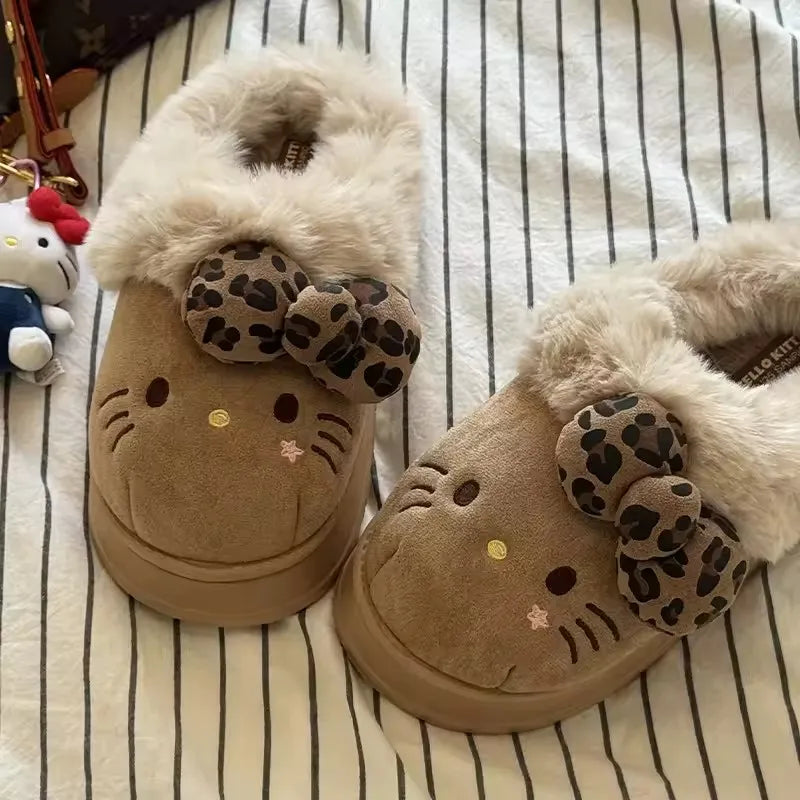 Cozy Hello Kitty Plush Home Slippers