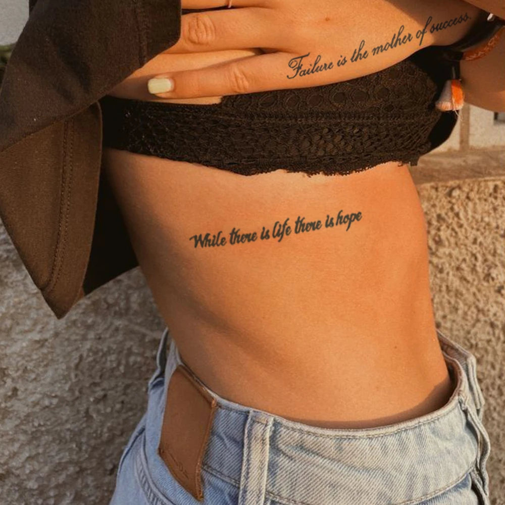 English Word Temporary Tattoo Sticker (1Pc)