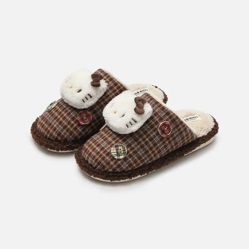 Cozy Hello Kitty Plush Home Slippers
