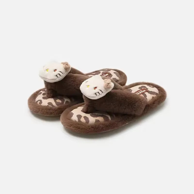 Cozy Hello Kitty Plush Home Slippers